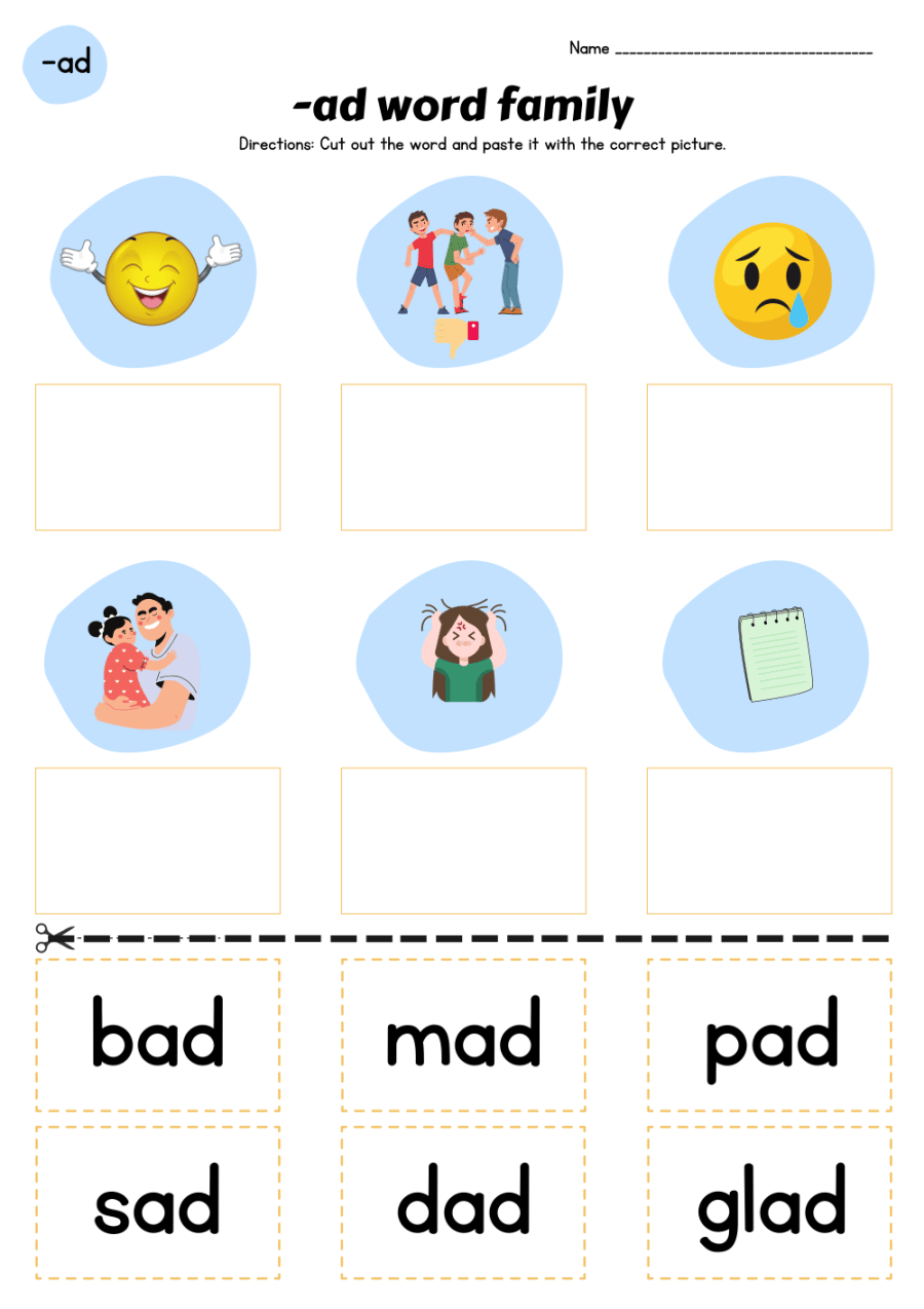 AD Word Family Worksheets | WorksheetsGO