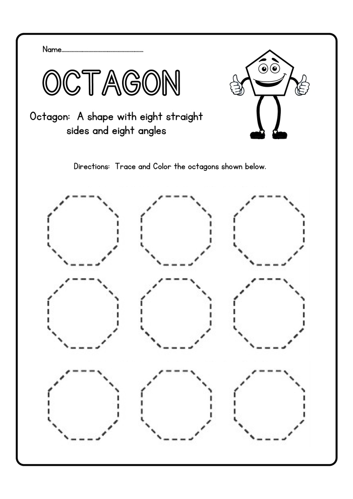 octagon tracing worksheets worksheets go