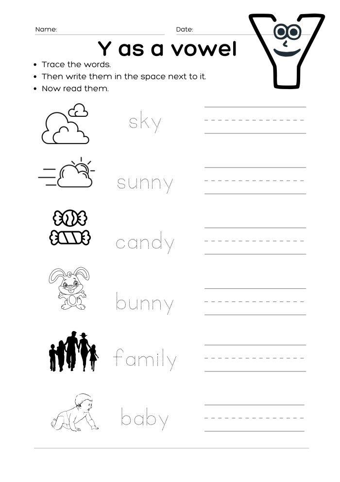 Sounds Of Y Worksheets | WorksheetsGO