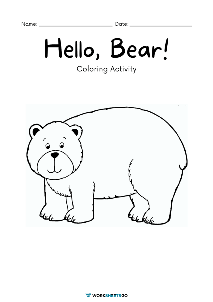 Hello Brown Bear Worksheet