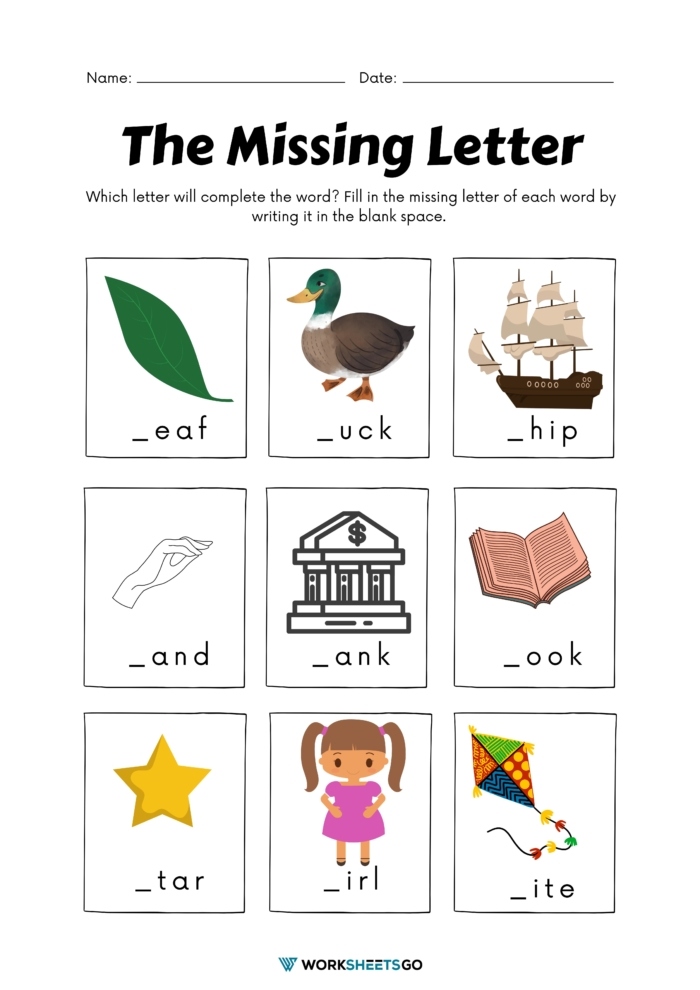 4 Letter Words For Kindergarten Worksheet