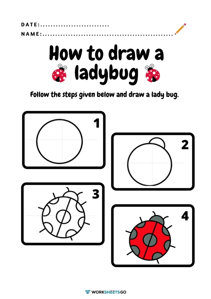 Simple Ladybug Drawing Worksheet