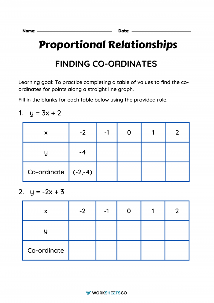 Proportional Relationship Worksheets | WorksheetsGO