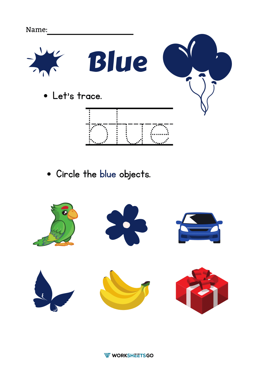 Color Blue Worksheets | WorksheetsGO