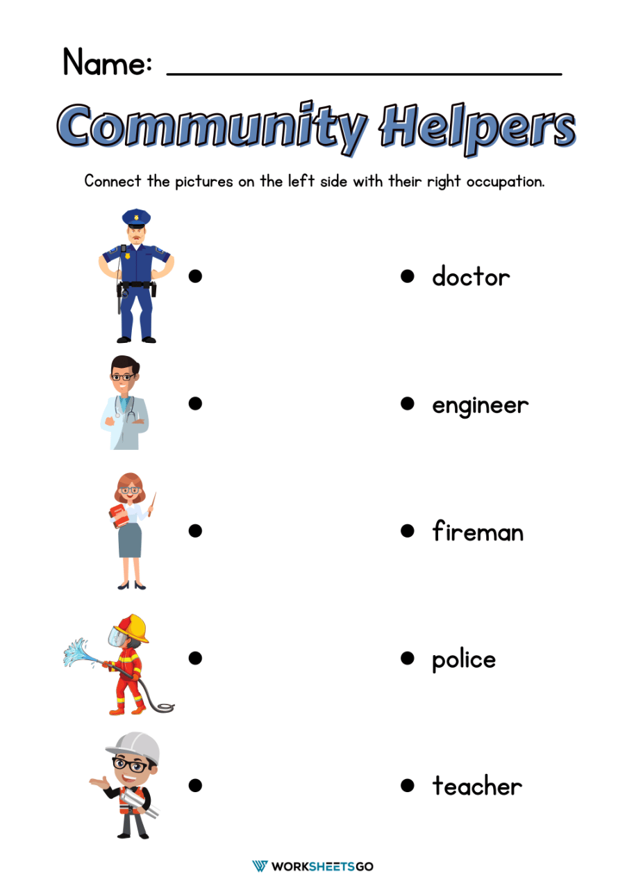 Community Helpers Worksheets 1