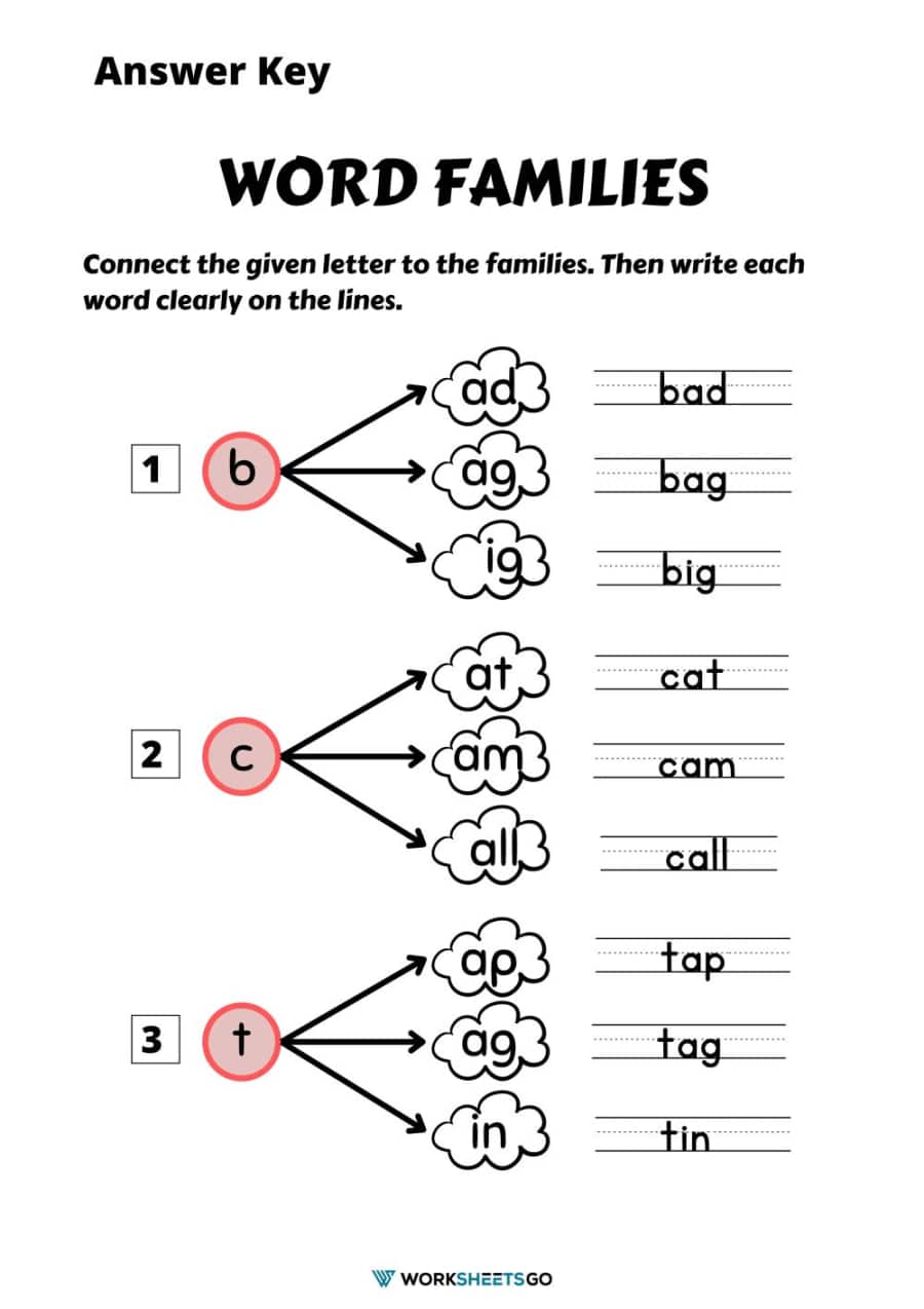 Connect The Given Letter To The Families Answer Key