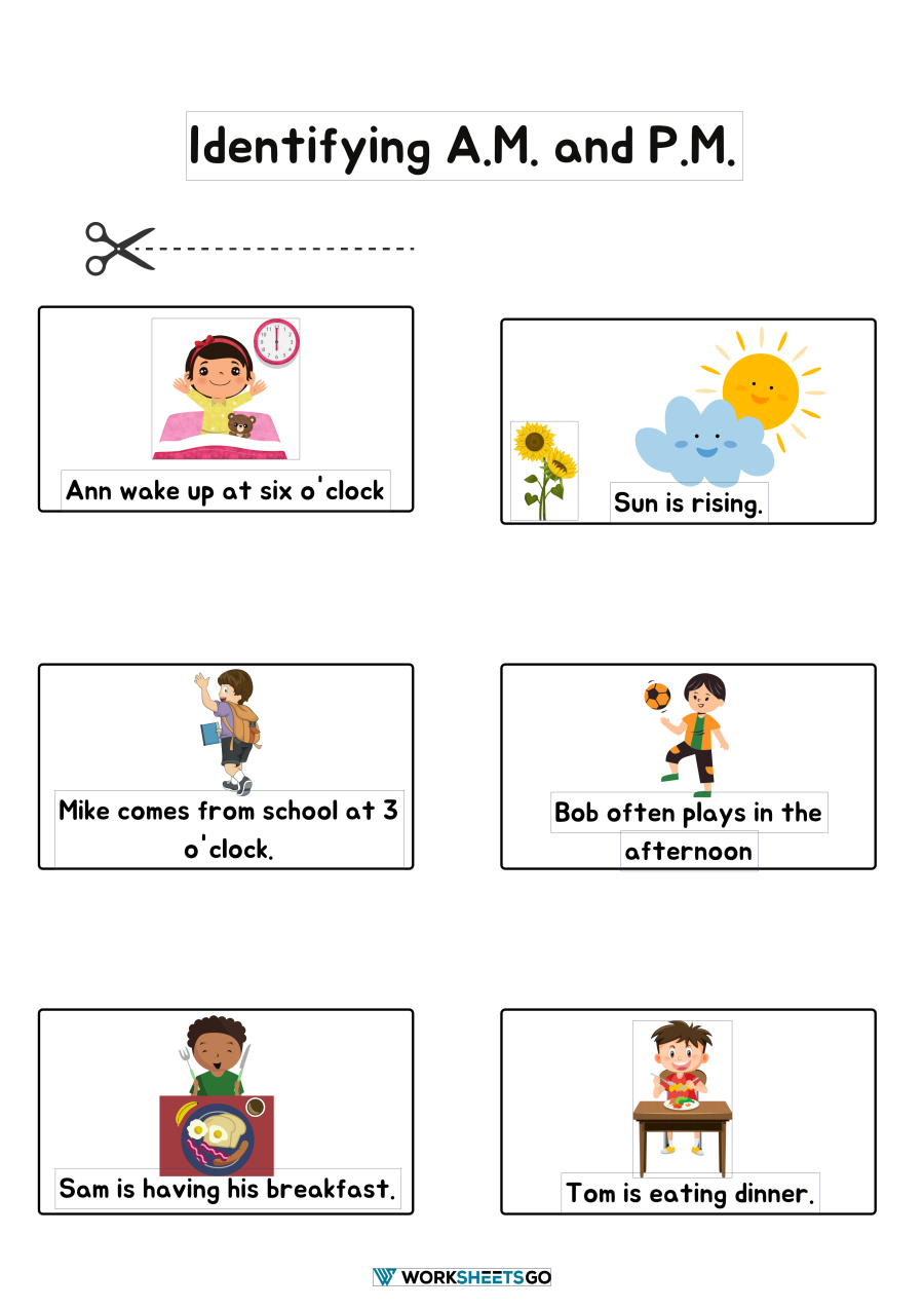 Identifying A M And P M Worksheets WorksheetsGO