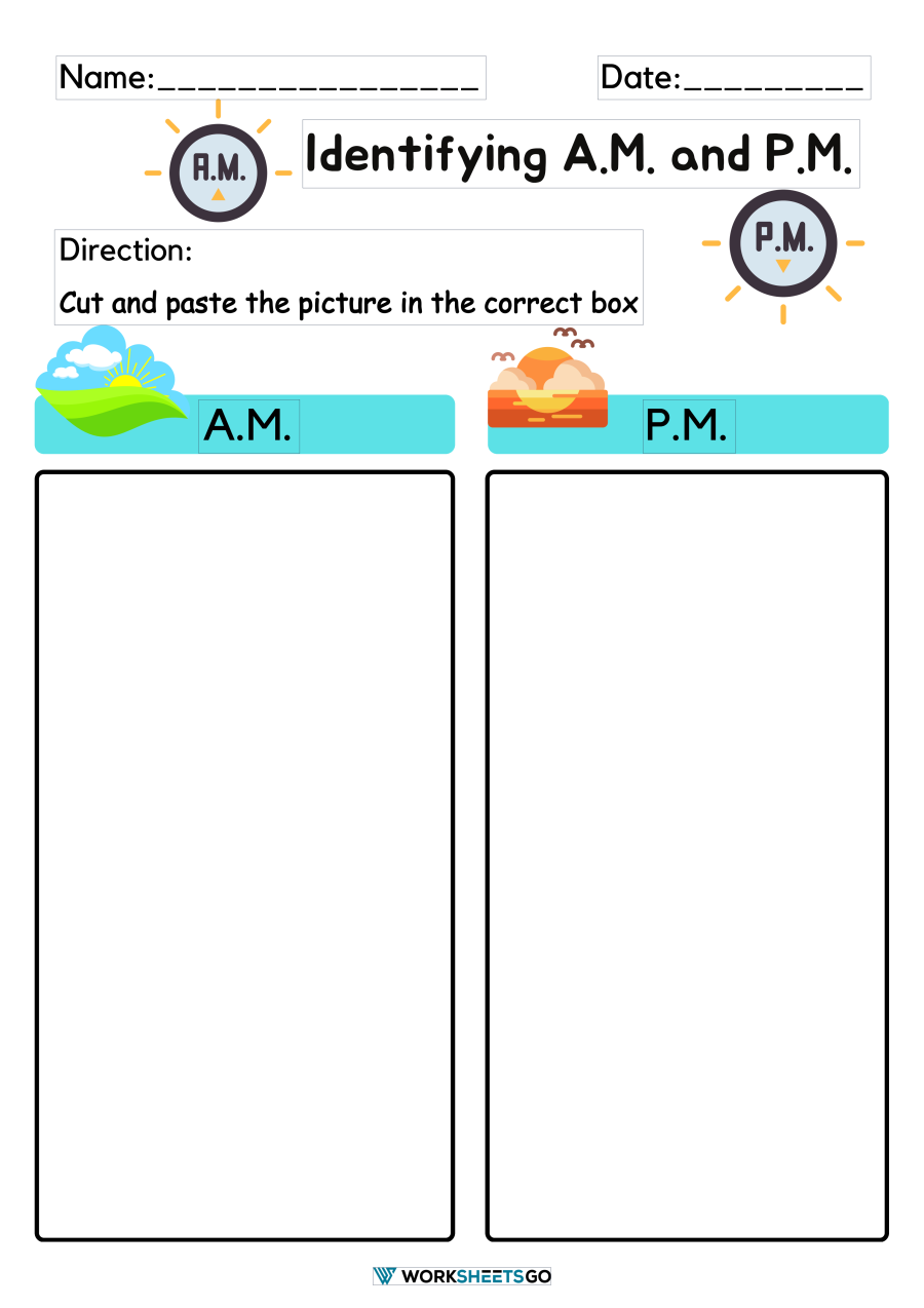 Identifying A M And P M Worksheets WorksheetsGO