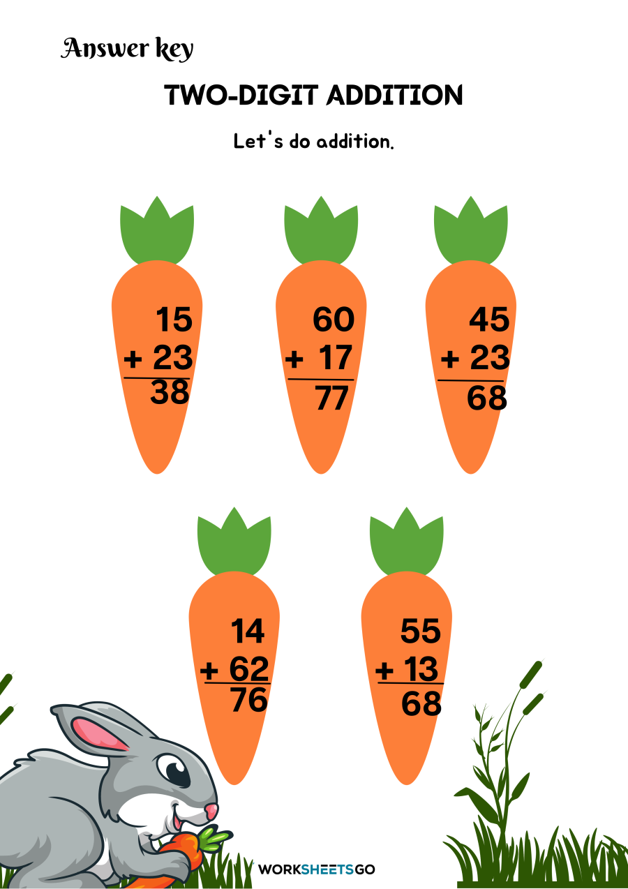 Two Digit Addition Worksheets WorksheetsGO