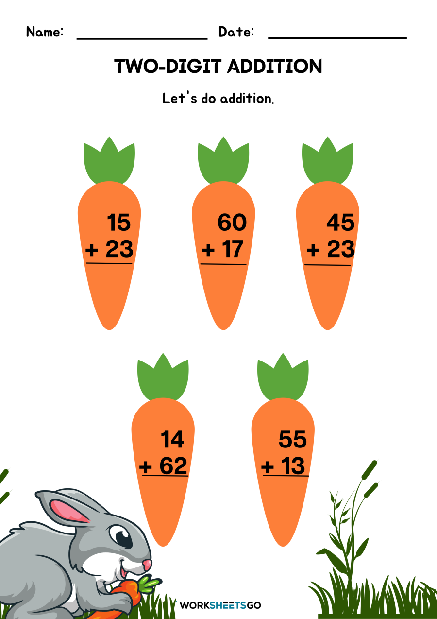 Two Digit Addition Worksheets WorksheetsGO