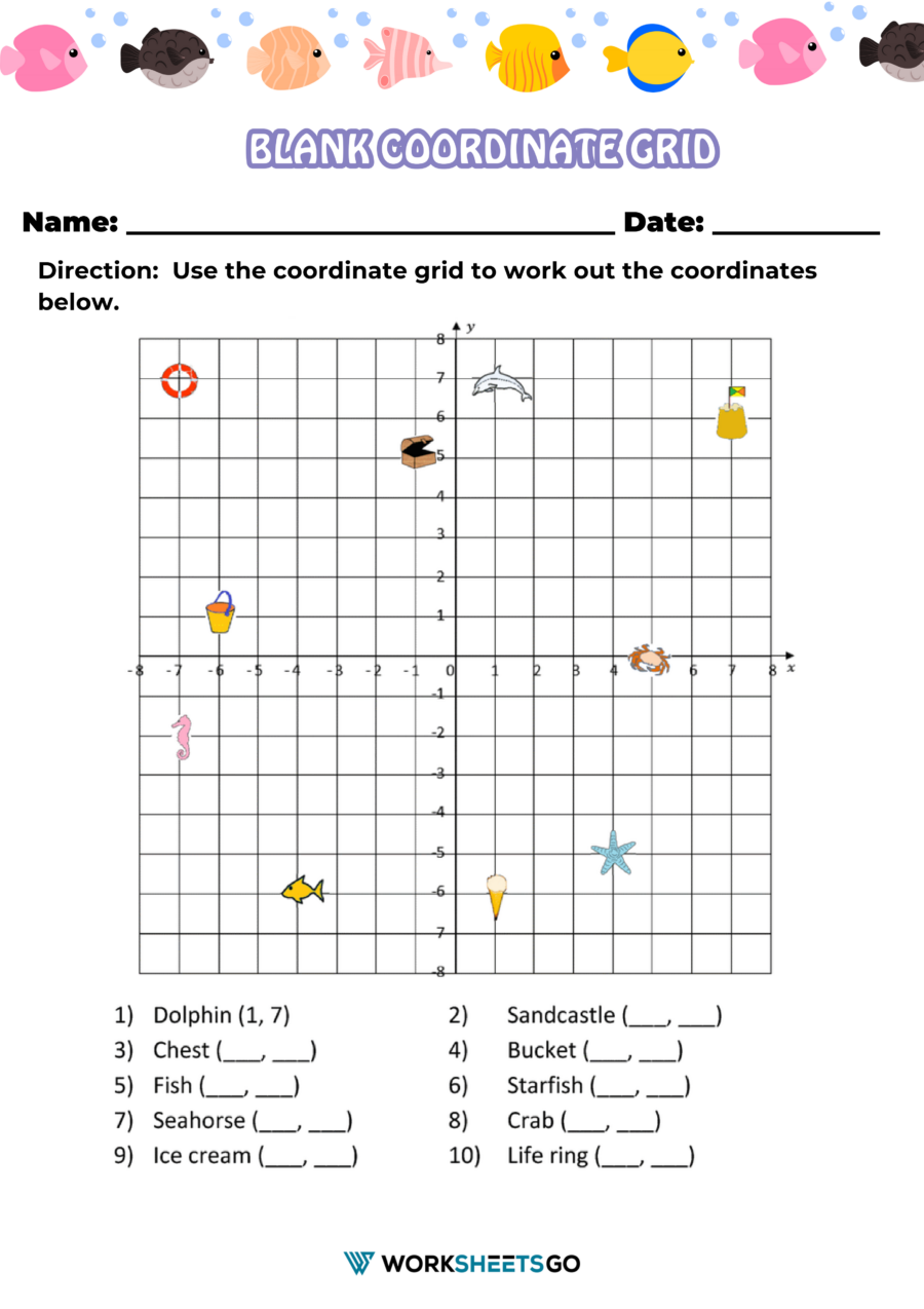 coordinate plane pictures worksheet