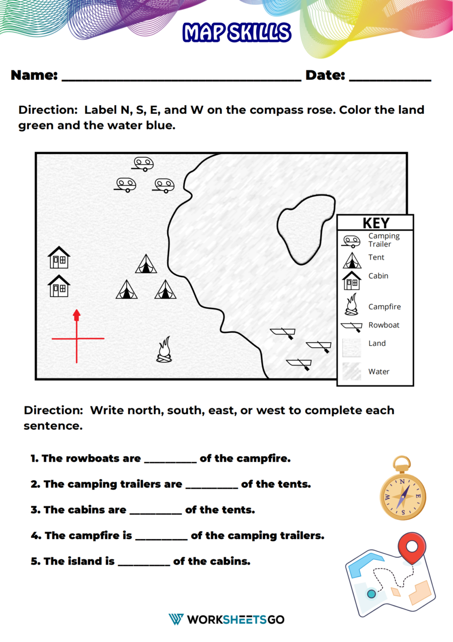 Map Reading Practice Worksheet