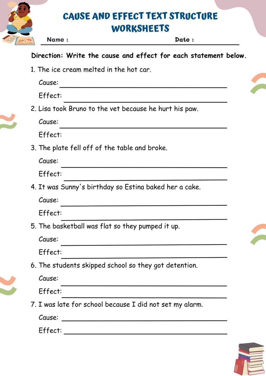 Cause And Effect Text Structure Worksheets Worksheetsgo 5041